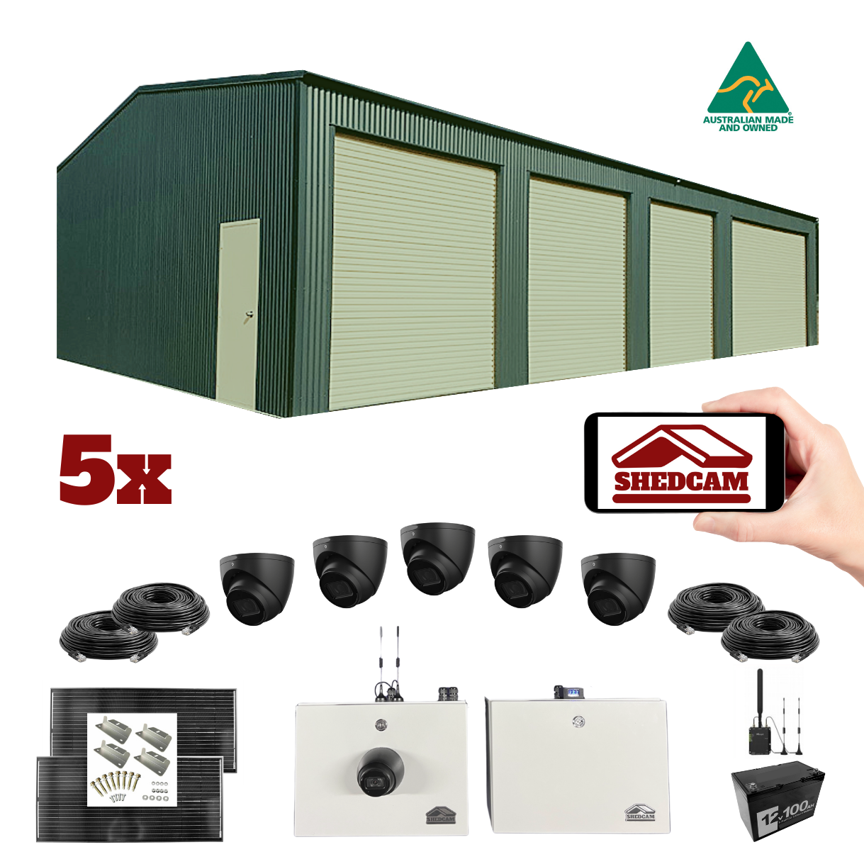 outdoor cctv camera for sheds with 4G router and solar panels